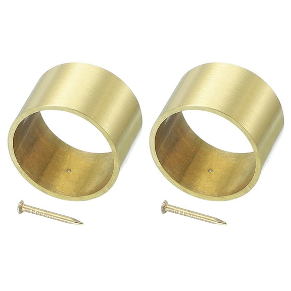 Uxcell 2 Pcs Brass Furniture Foot Cover, 1.06 x 1.18 x 0.79 Inch Round Furniture Pads Leg Cover Gold Table Foot Cap Floor Protector for Chair, Table, Sofa, Bed