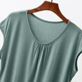 thumbnail image 5 of Women's Sleeveless Loose Fit Flowy Tunic Tops Dressy Casual Tops for Lady Vintage Fashion 2024 V Neck Summer Clothes for Teen Girls Elegant Going out Blouse Solid Color Tank Tops Green T Shirts XXXL, 5 of 7
