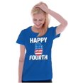 thumbnail image 4 of Happy Fourth of July American Patriot Womens Slim Fit Graphic Tee Brisco Brands S, 4 of 6