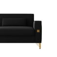 thumbnail image 2 of New Luxury Velvet Sofa for Living Room with Gold Accents - Modern 3-Seat Couch with Plush Cushions, Perfect for Living Room and Office Decor, 2 of 9