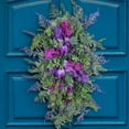 thumbnail image 3 of Yooshoverk Tulip Wreath, Colorful Purple Spring Design, Home Door Hanging, Summer Indoor and Outdoor Decor, 3 of 9