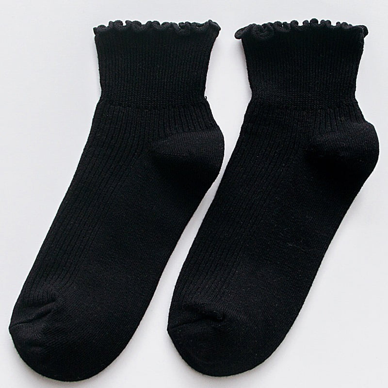 7Pack Women Ruffle Frilly Ankle Socks Low Cut Knit Cotton Casual Dress Socks