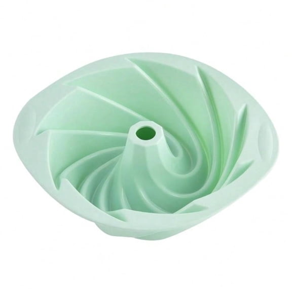 Silicone Baking Mold Chiffon Cake Pan Sugar Chocolate Fondant Mold Single Hole Vortex Design Green