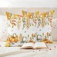 thumbnail image 3 of Orange Fall Outdoor Waterproof Pillow Covers, Thanksgiving Weeping Maple Leaf Pumpkins Decorative Square Throw Pillowcase Sofa Cushion Sham for Patio/Couch/Chair, 24"x24" 2 Pack, 3 of 8