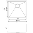 thumbnail image 4 of WELLS SINKWARE Chef's Series 21'' L x 19'' W Undermount Kitchen Sink, 4 of 4