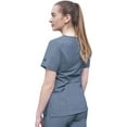 thumbnail image 2 of Adar Pro Heather Sarraus pour Femmes - Haut de Sarrau à Encolure en V Rehaussée - P4212H - Heather Navy - TG, 2 of 7
