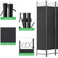 thumbnail image 3 of Room Dividers Folding Privacy Screen with 4 Panels Steel Frame Living Room Divider For Living Room,Office Use, Black, 3 of 8