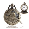 thumbnail image 1 of Reloj de bolsillo de cuarzo, reloj de bolsillo Steampunk con cadena, reloj de bolsillo con locomotora hueca, reloj de bolsillo con cadena tallada, regalo para hombres y mujeres, 1 of 4