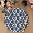 thumbnail image 3 of Navy Blue Black Geometric Round 13 Inch Placemats Set of 4, Abstract Art Diamond Modern HeatResistant Non Slip Place Mats for Dining Table, Wipeable Braided Kitchen Table Mats for Housewarming, 3 of 9