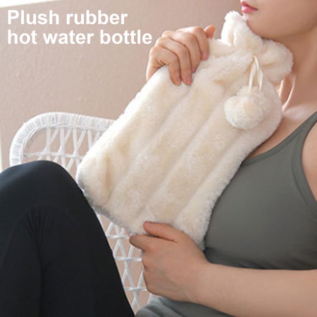 Vnanda Hot Water Bottle with Cover, 2L PVC Hot Water Bag for Pain