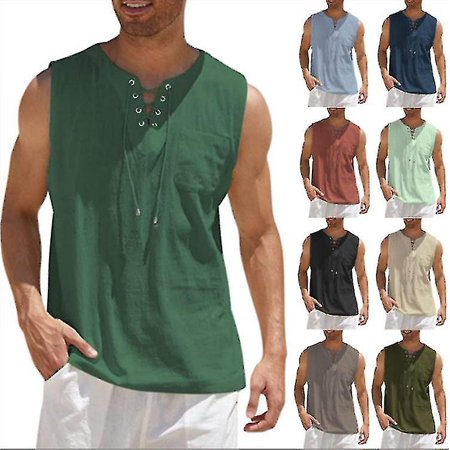 mens linen tank top