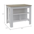 thumbnail image 4 of Nmkwnr Kitchen Island Table with 3 Open Shelves, White, 4 of 5