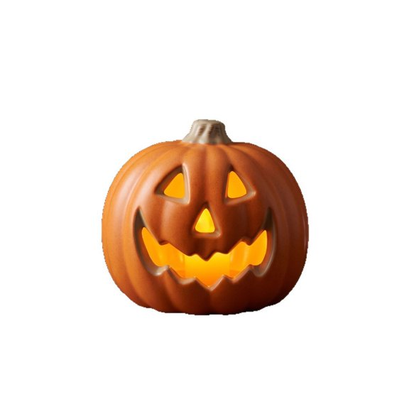 Hvmvliv Halloween Big Pumpkin Decorative Light with Warm Glow Battery Operated for Tabletop Mantel Outdoor Party Display