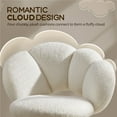 thumbnail image 4 of Beran7 Boucle Upholstered Desk Chair Cloud-Shaped Vanity Chair Adjustable Home Office Computer with Rolling Wheels for Living Room, Bedroom，White, 4 of 12
