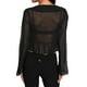 thumbnail image 5 of Txlixc Blusa de mujer, blusa de manga larga con borde de hoja de loto Txlixc moda, 5 of 7