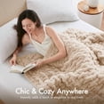 thumbnail image 5 of Solid Ruched Faux Fur Throw (50"x60") - Reverse Ultra-Soft Faux Mink, 2-Sided Use | Oeko-Tex Certified, Machine Washable, 5 of 19