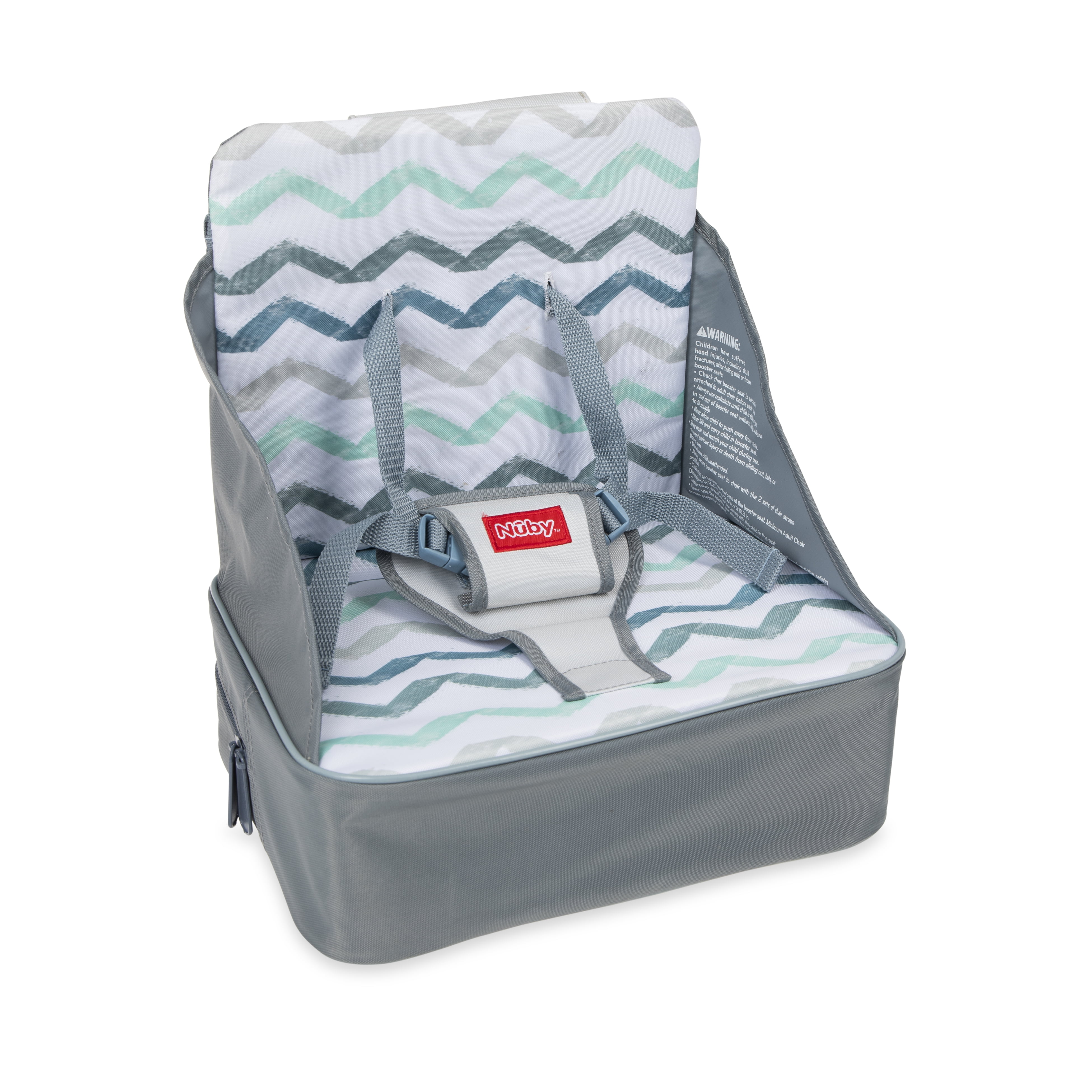 Nuby Easy Go Safety Lightweight High Chair Booster Seat Chevron Great for Travel 