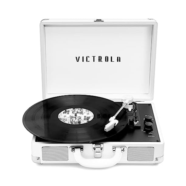 Tocadiscos Maleta Victrola Lona Portátil 3 Velocidades Bluetooth con Altavoces Incorporados Personal