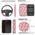 thumbnail image 5 of Uorisanigo Pink Cherry Car Seat Cover with Cup Holder Coasters Seatbelt Shoulder Pad Gear Shift & Handbrake Headrest Cover Key Chains Steering Covers Car Armrest Cushion Interior Decor, 5 of 7