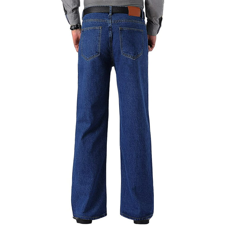 HAORUN Men Jeans Stretch Flared Denim Pants Relaxed Fit Pants 60s