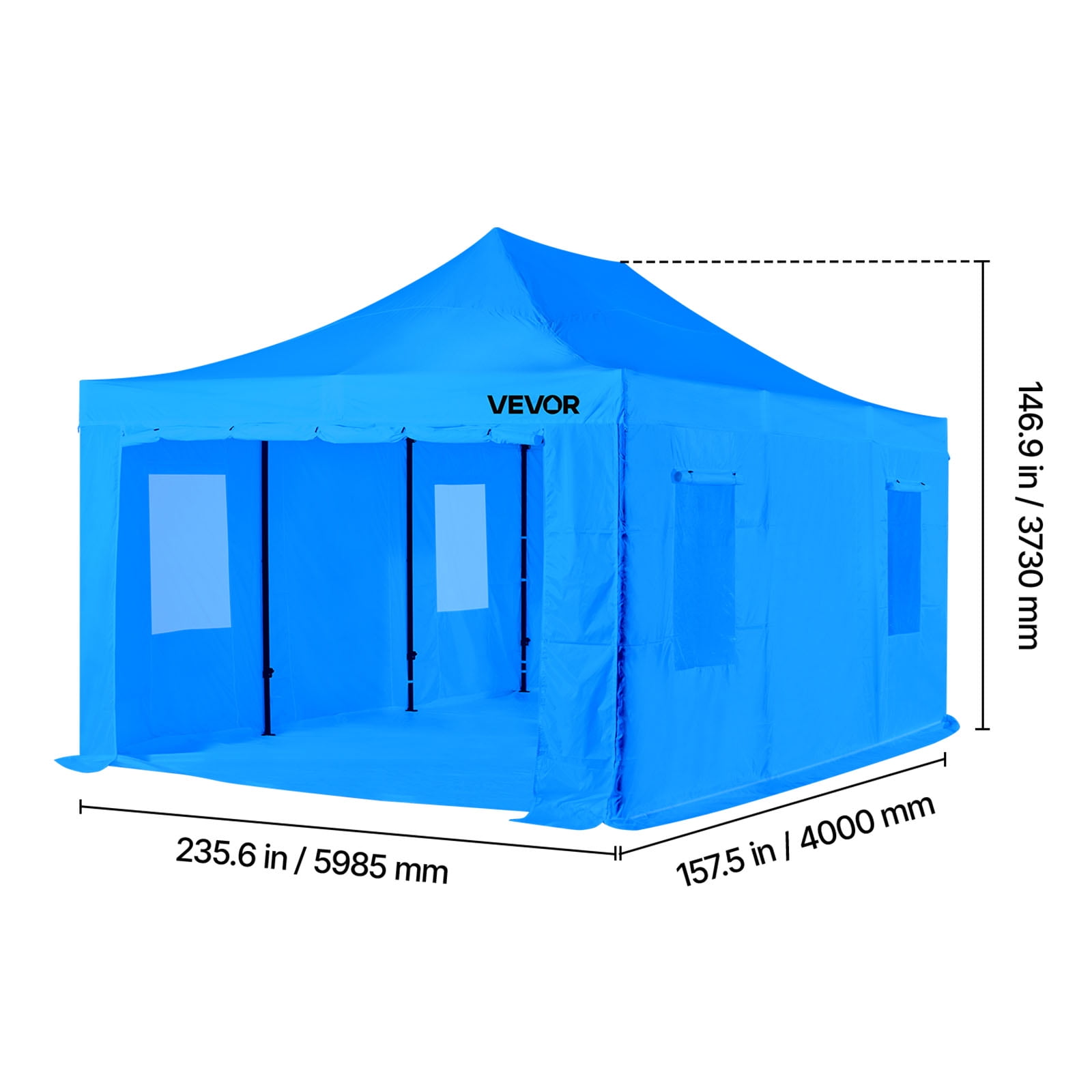 VEVOR Portable Paint Booth Tent, 231.1 x 156.7 x 70.08 inch Portable Garage Spray Tent, Waterproof Spray Booth with Foldable Frame Design & 4 Mesh Side Windows for Auto Parts, Furniture, Car Painting