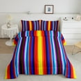 thumbnail image 1 of YST Rainbow Lines Comforter Set Twin Size,Colorful Stripes Bedding Set For Adult Teens,Watercolour Geometry Down Comforter,Modern Abstract Style Quilt Set For All Season,Lightweight, 1 of 5