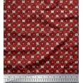 thumbnail image 1 of Soimoi Moss Georgette Fabric Check & Geometric Printed Fabric 1 Yard 42 Inch Wide, 1 of 3