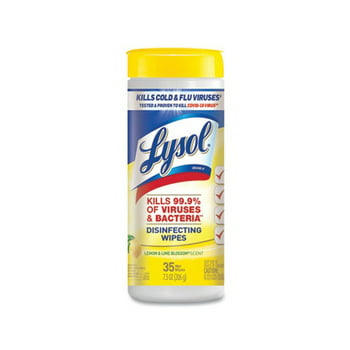 Lysol Disinfectant Wipes, Multi-Surface Antibacterial Cleaning Wipes, For Disinfecting and Cleaning, Lemon and Lime Blossom, 35ct