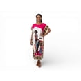 thumbnail image 1 of Chemin de Moda Robe Caftan Midi à Imprimé Graphique pour Femme, Coupe Ample, 1 of 1