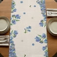 thumbnail image 5 of Table Runners 72 Inches Long Dress Scarves, Easter Farmhouse Kitchen Table Runner, Coffee Tablerunners, Spring Rabbit Blue Botanical Flowers Farmhouse 14x72 Inch, 5 of 9