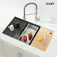 thumbnail image 2 of 30″x19″ Stainless Steel Kitchen Sink, Single Bowl, Undermount Handmade Sink in Black, with Cutting Board, Colander, SS-BL07D-301908-2, 2 of 12