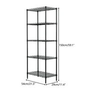 Lowestbest 5 Tier Wire Shelving, Metal Storage Shelves, Heavy Duty Adjustable Shelf Standing Kitchen Rack, Black (21.25 x 11.42 x 59.06)