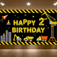 thumbnail image 5 of Construction Themed Happy 2 Birthday Banner Backdrop Decoration for Birthday Party Photography Props Party Supplies Background Decor, 5 of 8