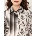 thumbnail image 5 of Moomaya Women's Printed Button Down Shirt Dress, Cuffed Sleeves Collared Dress, 5 of 8