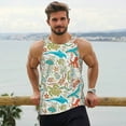 thumbnail image 6 of Gukieu Wild Sea Life Print Men's Quick Dry Fitness Vest, Round Neck Sleeveless Fitness Bodybuilding Top-3X-Large, 6 of 7