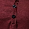 thumbnail image 6 of AHTJRT Men's Stretchy Slim Fit Short Sleeve Henley Shirt for Casual Wear Wine L, 6 of 8