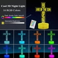 thumbnail image 2 of POSSHE Cross 3D Night Light, Jesus Lamp, 16 Colors Changing, Remote Control with Timer, RGB Flashing Mode and Dimmable, Jesus Gift for Christmas Birthday Decor, 2 of 8