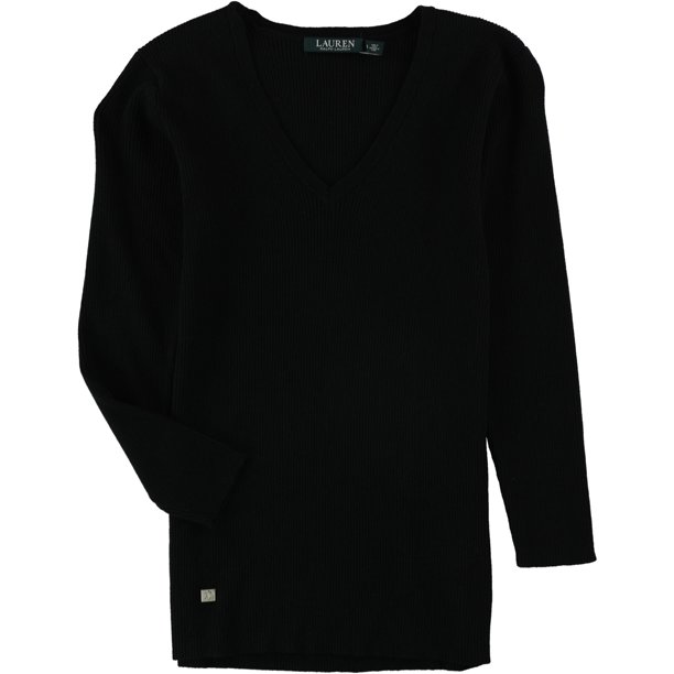 Ralph Lauren Suéter de punto acanalado para mujer, negro, pequeño Ralph Lauren Tejer