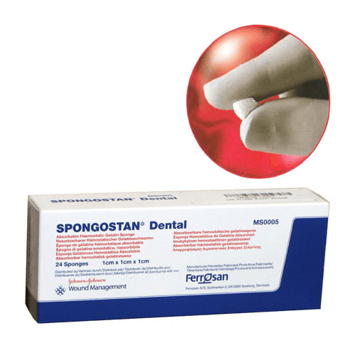 J&J Dental MS0005 Spongostan Absorbable Hemostatic Gelatin Sponge 1x1x1