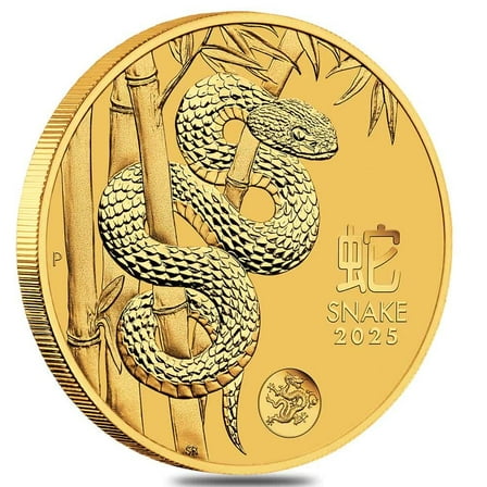 2025 1 oz Gold Lunar Snake Dragon Privy BU Australian Perth Mint
