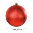 thumbnail image 4 of KOYPTL 15cm Extra Large Solid Christmas Ornaments,Red Glitter Waterproof Christmas Ball Hanging Xmas Tree Decorations Oversized Outdoor Plastic Festive Ball for Windows Indoor & Outdoor Decor-Red, 4 of 7