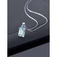 thumbnail image 3 of Gem Stone King Solid 10K White Gold Sky Blue Simulated Aquamarine and Swiss Blue Topaz Pendant Necklace For Women (6.92 Cttw with 18 inch Chain), 3 of 8