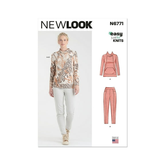 New Look Sewing Pattern 6771 - Misses' Knit Top and Pants, Size: A (S-M-L-XL-XXL)
