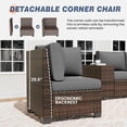 thumbnail image 3 of ELPOSUN Outdoor Sectional Furniture Set with Fire Pit Table, 7-Piece Brown Rattan Wicker Conversation Sofa Set for Porch Garden Backyard Balcony,Gray, 3 of 9