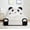 Black+White, variant on CZBZ Twin Size Bed Frame, Panda Shaped Cute Velvet Upholstered Solid Wood Bed Frame with Safety Soft Padded Edges for Bedroom Playroom, 300LBS Capacity, Easy Assembly, Noise Free