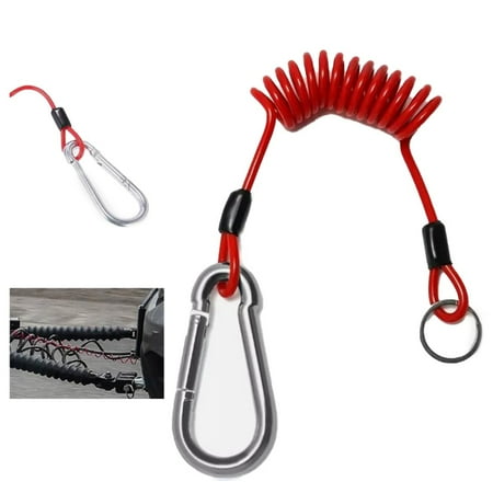 Huanke-4 Ft Breakaway Trailer Cable Trailer Brake Safety Cable Spring Towing Coiled Wi