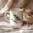 thumbnail image 3 of Bird Watching Mug, Silvereye Song Bird Mug, 11oz or 15oz White Ceramic Coffee Mug Gift for Bird Watchers, 3 of 9