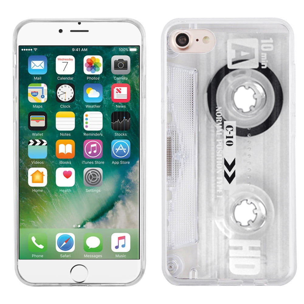 Slim-Fit case for Apple iPhone 8, OneToughShield ® TPU Gel Protector Phone Case - Cassette/Clear