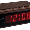 thumbnail image 4 of Westclox LED Digital Alarm Clock Wood Grain Finish Black, 6 Pack, 4 of 9