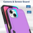 thumbnail image 5 of YEYKX Defender Case for iPhone 15 Plus 6.7'' - Heavy Duty 1 in 1 Design Rugged Full Body Dustproof Shockproof Bumper Non-Slip Protective Cover,Purple,For iPhone 15 Plus, 5 of 5